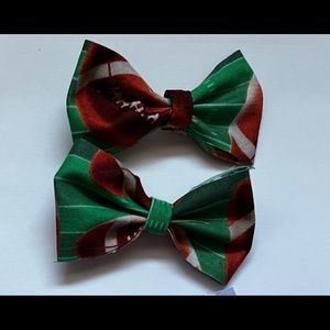 Football Piggytail Bows